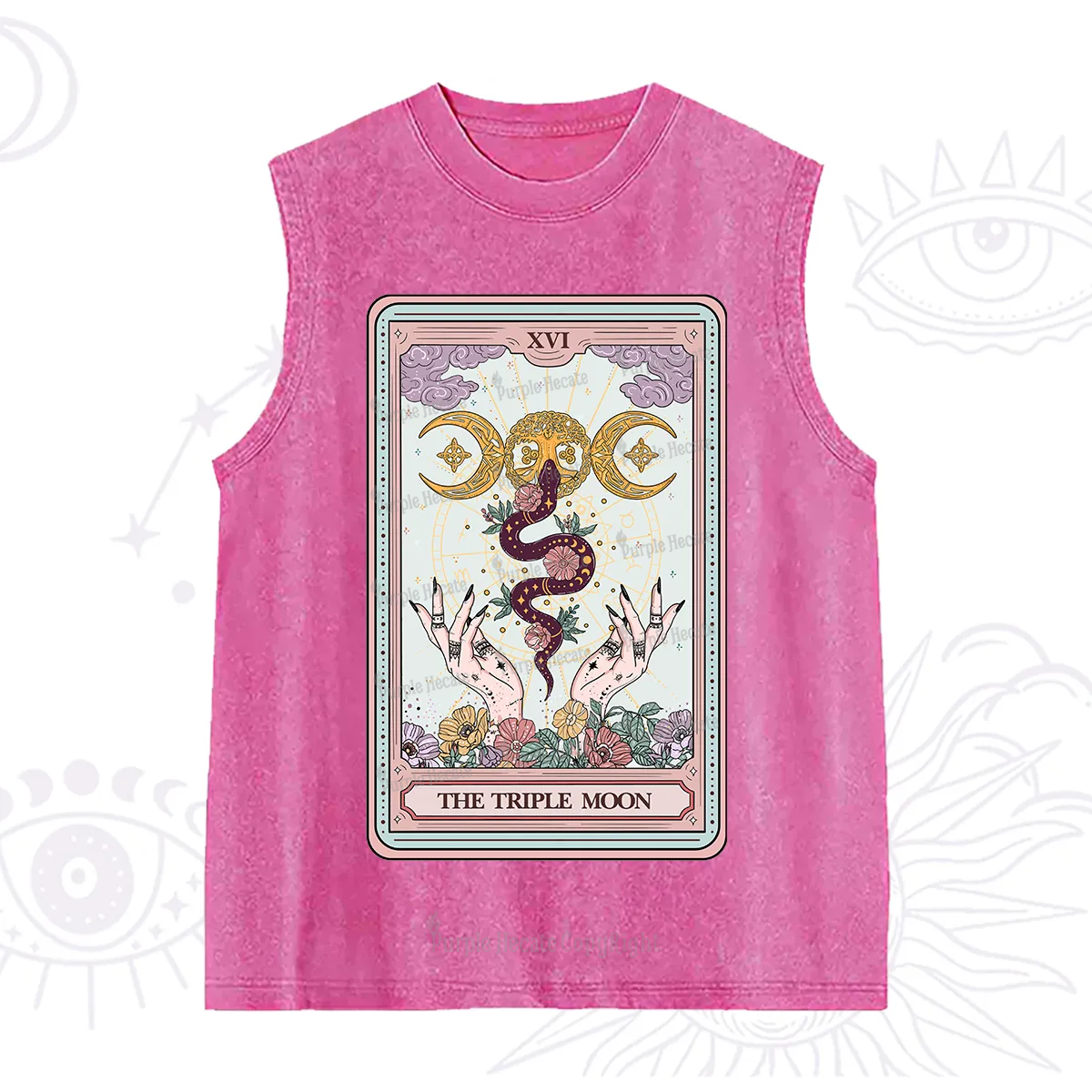 Purplehecate The Triple Moon Tarot Washed Tank