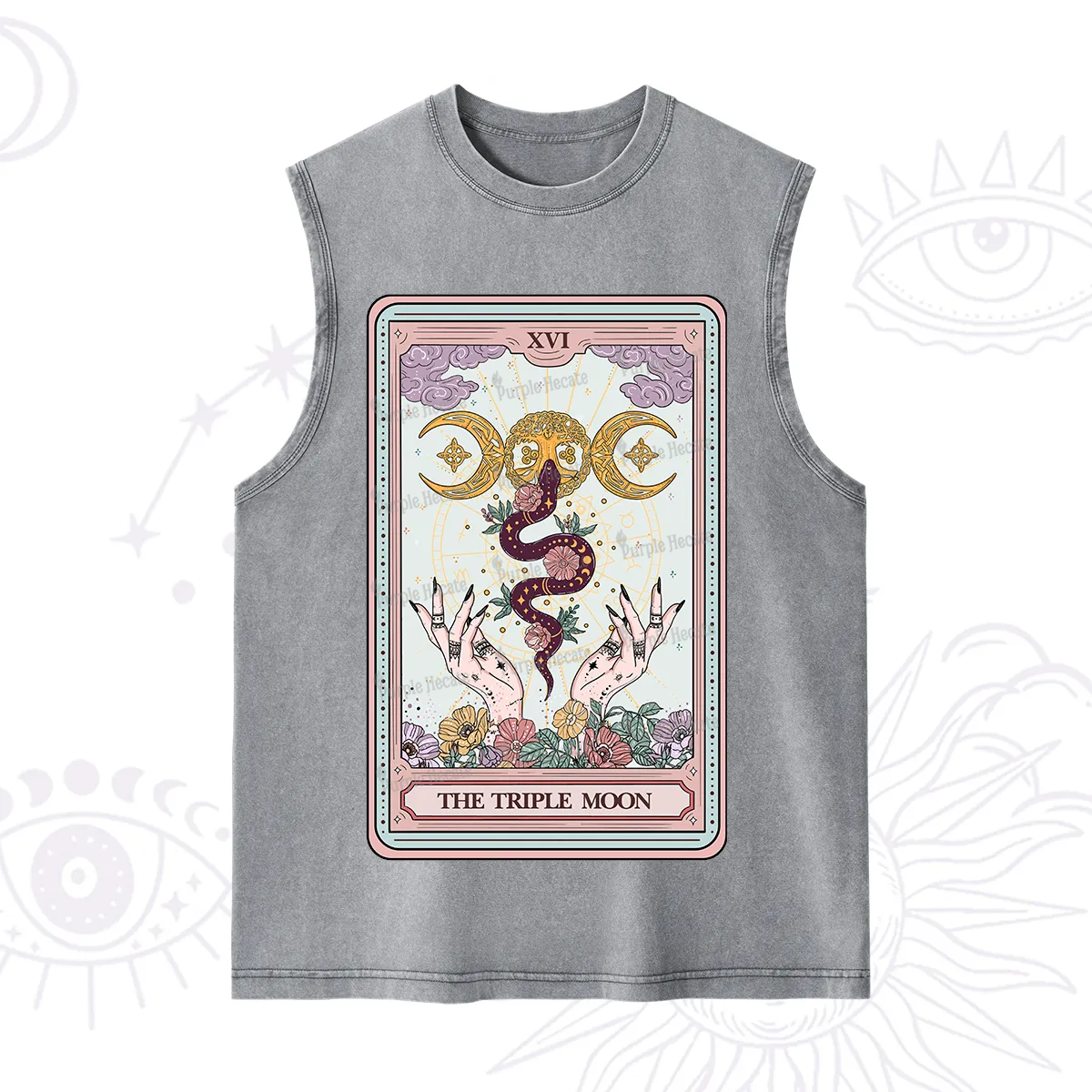 Purplehecate The Triple Moon Tarot Washed Tank