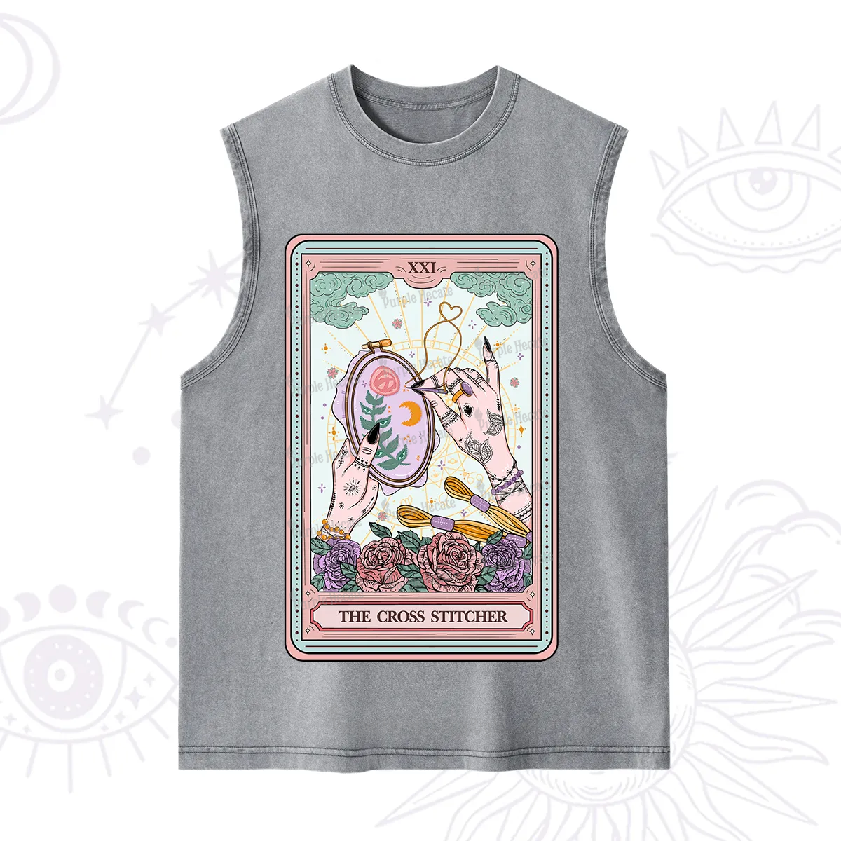 Purplehecate The Cross Stitcher Tarot Washed Tank