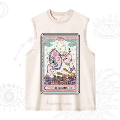 Purplehecate The Cross Stitcher Tarot Washed Tank