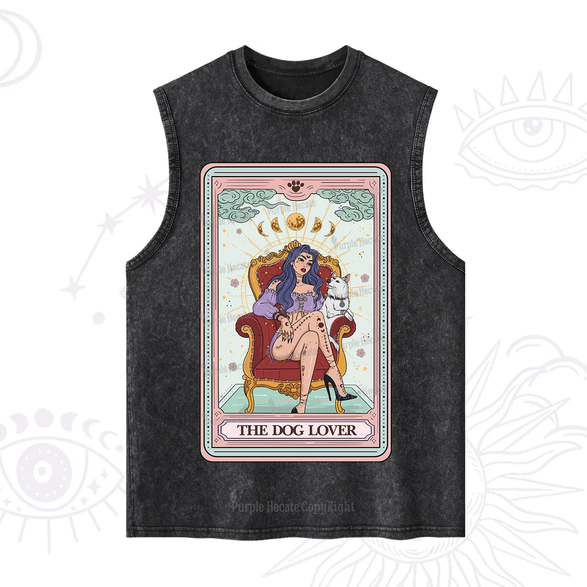Purplehecate The Dog Lover Tarot Washed Tank