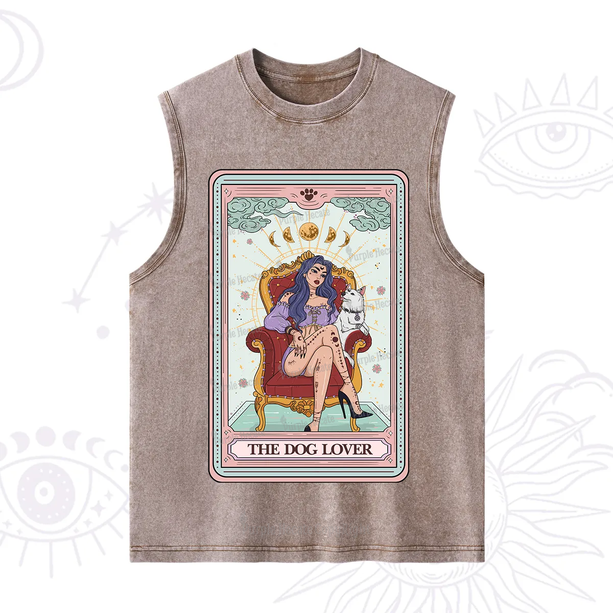 Purplehecate The Dog Lover Tarot Washed Tank