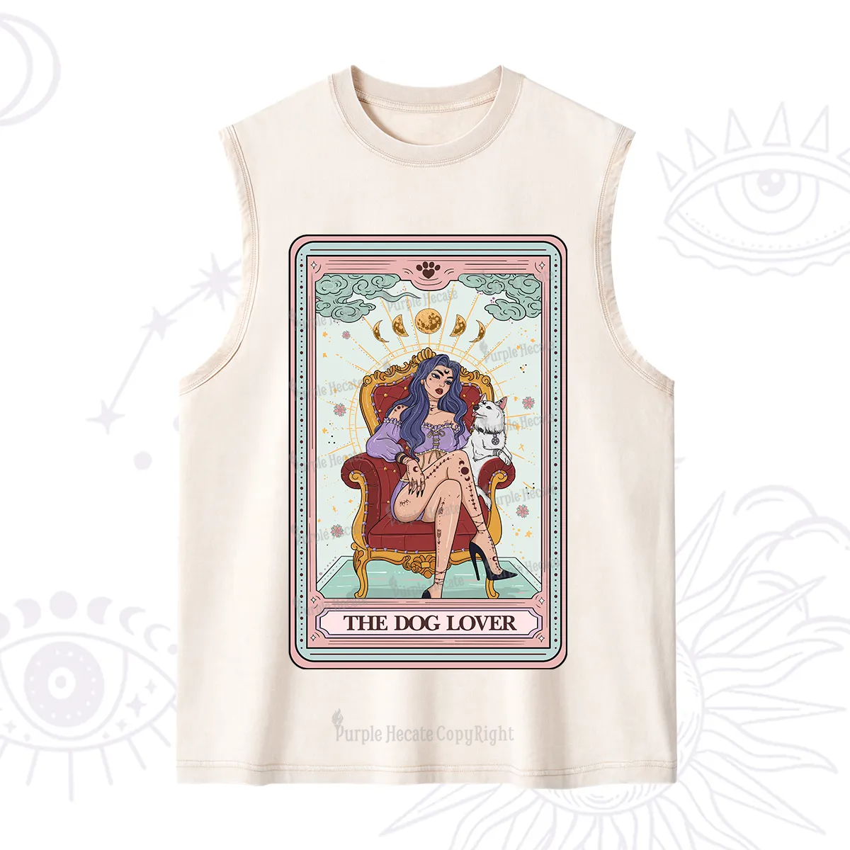 Purplehecate The Dog Lover Tarot Washed Tank