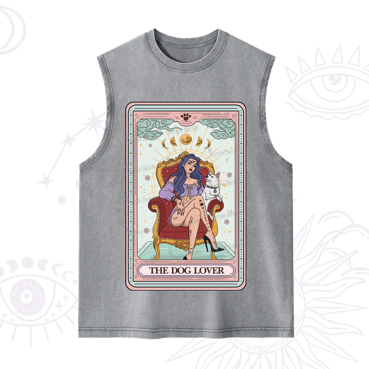 Purplehecate The Dog Lover Tarot Washed Tank