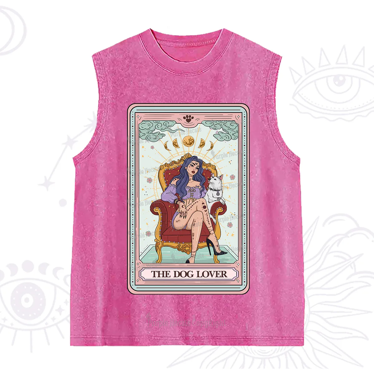 Purplehecate The Dog Lover Tarot Washed Tank