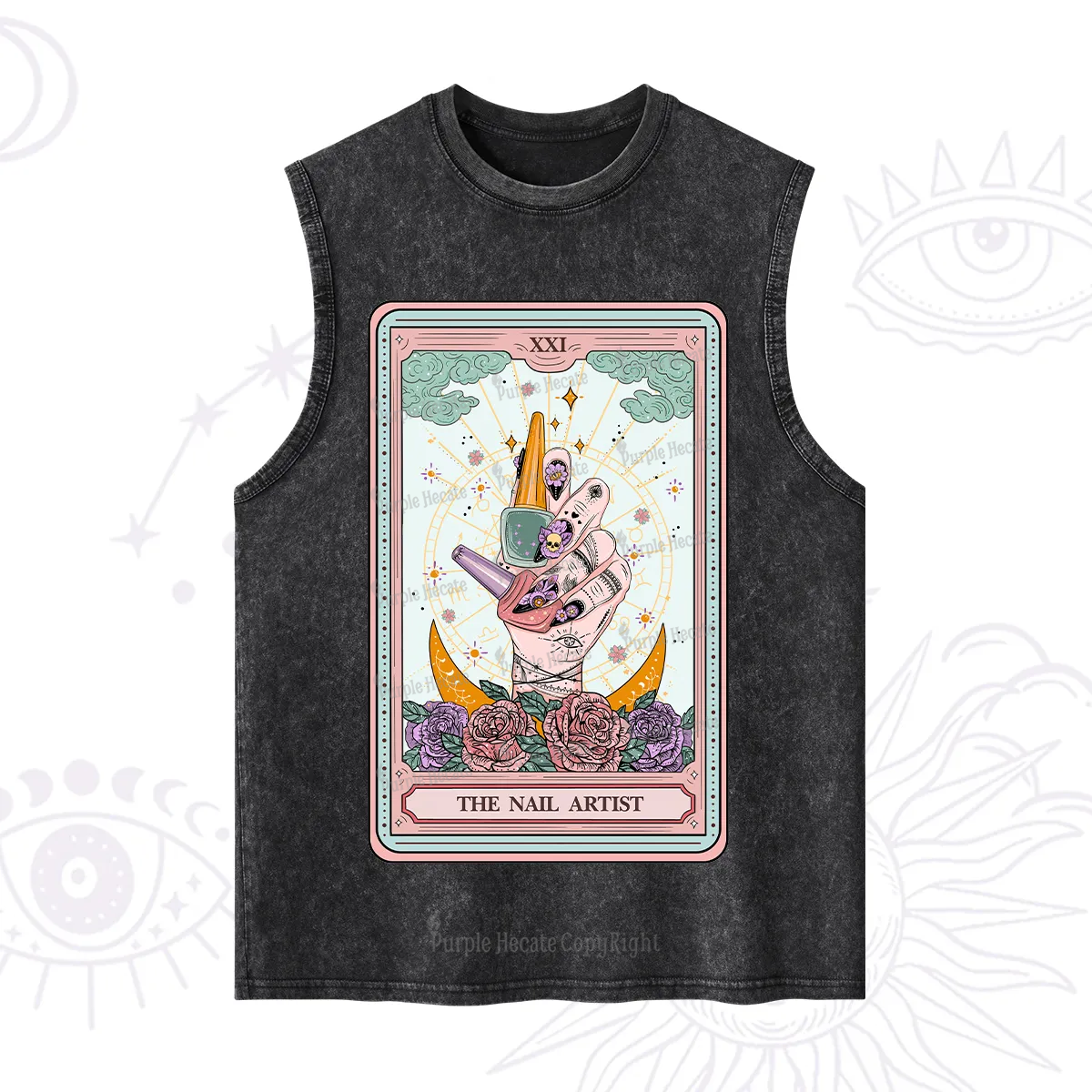 Purplehecate The Badass Nail Artist Tarot Washed Tank