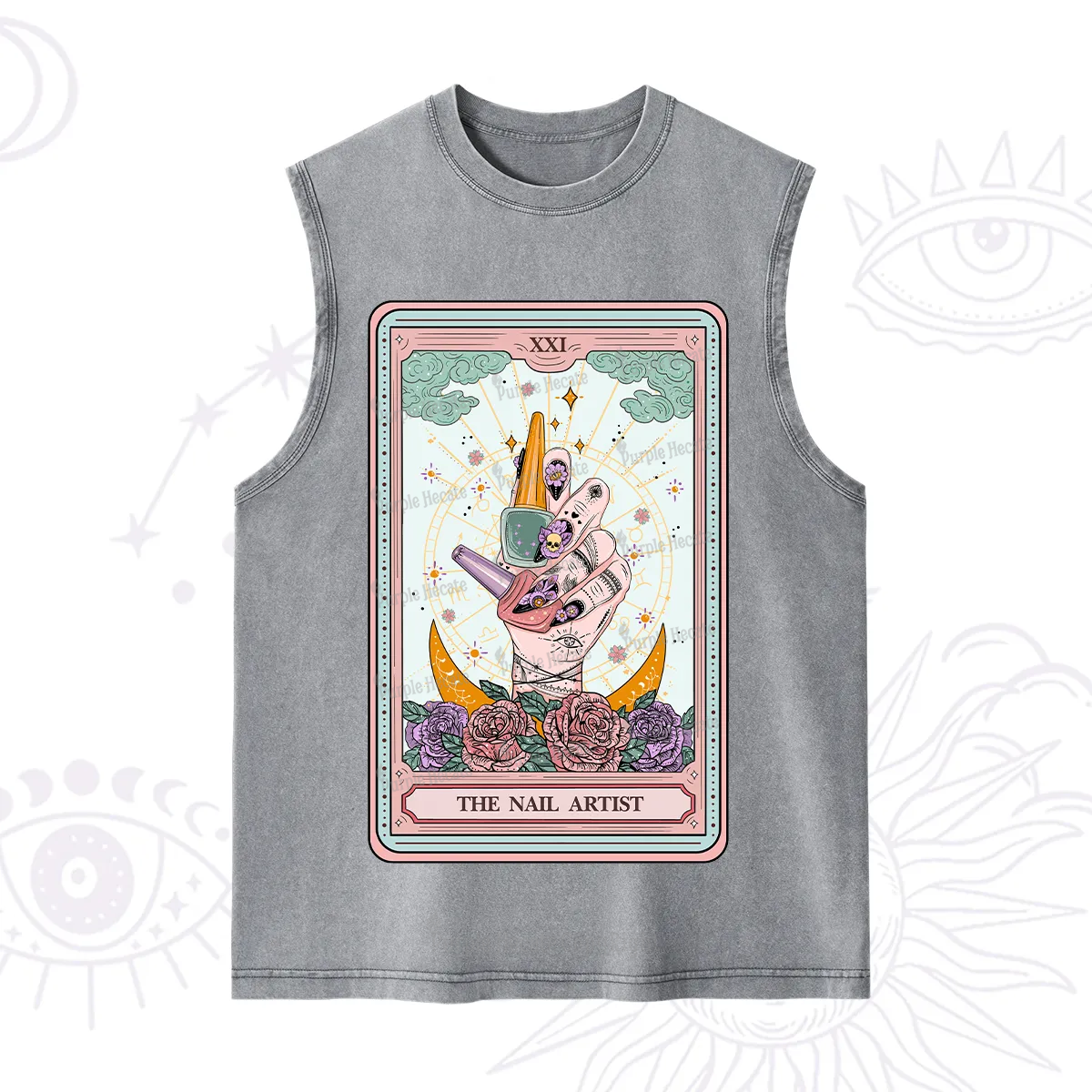 Purplehecate The Badass Nail Artist Tarot Washed Tank