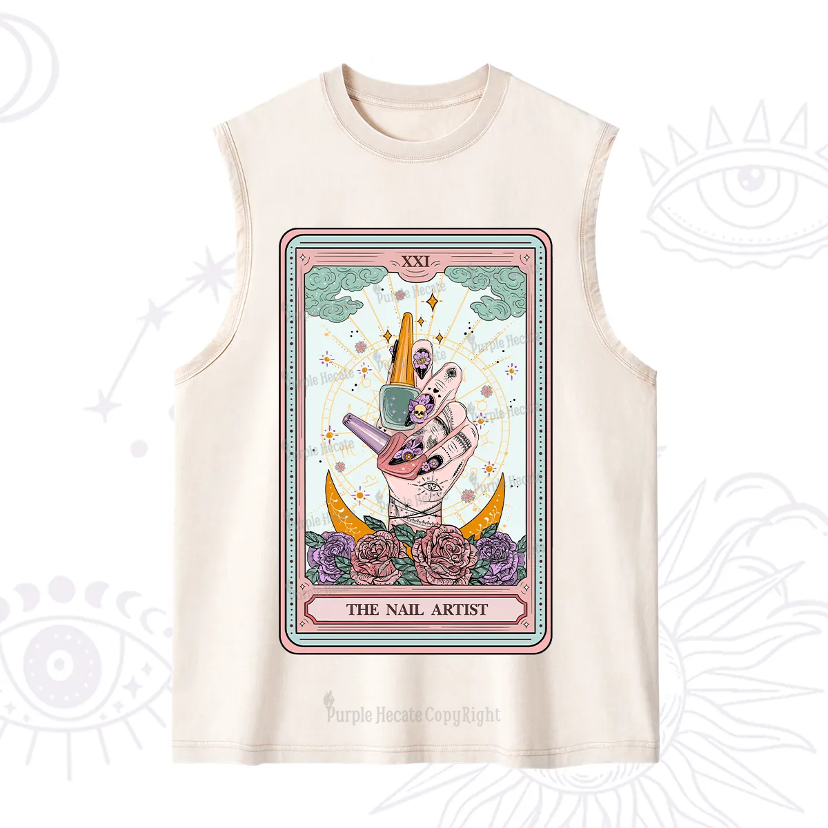 Purplehecate The Badass Nail Artist Tarot Washed Tank