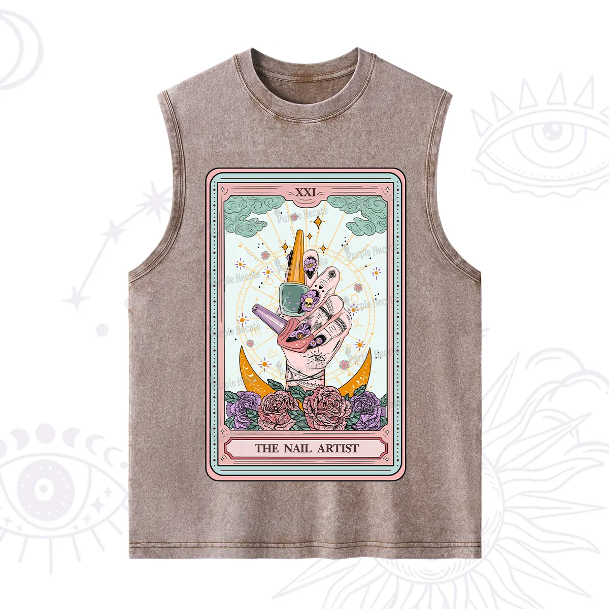 Purplehecate The Badass Nail Artist Tarot Washed Tank