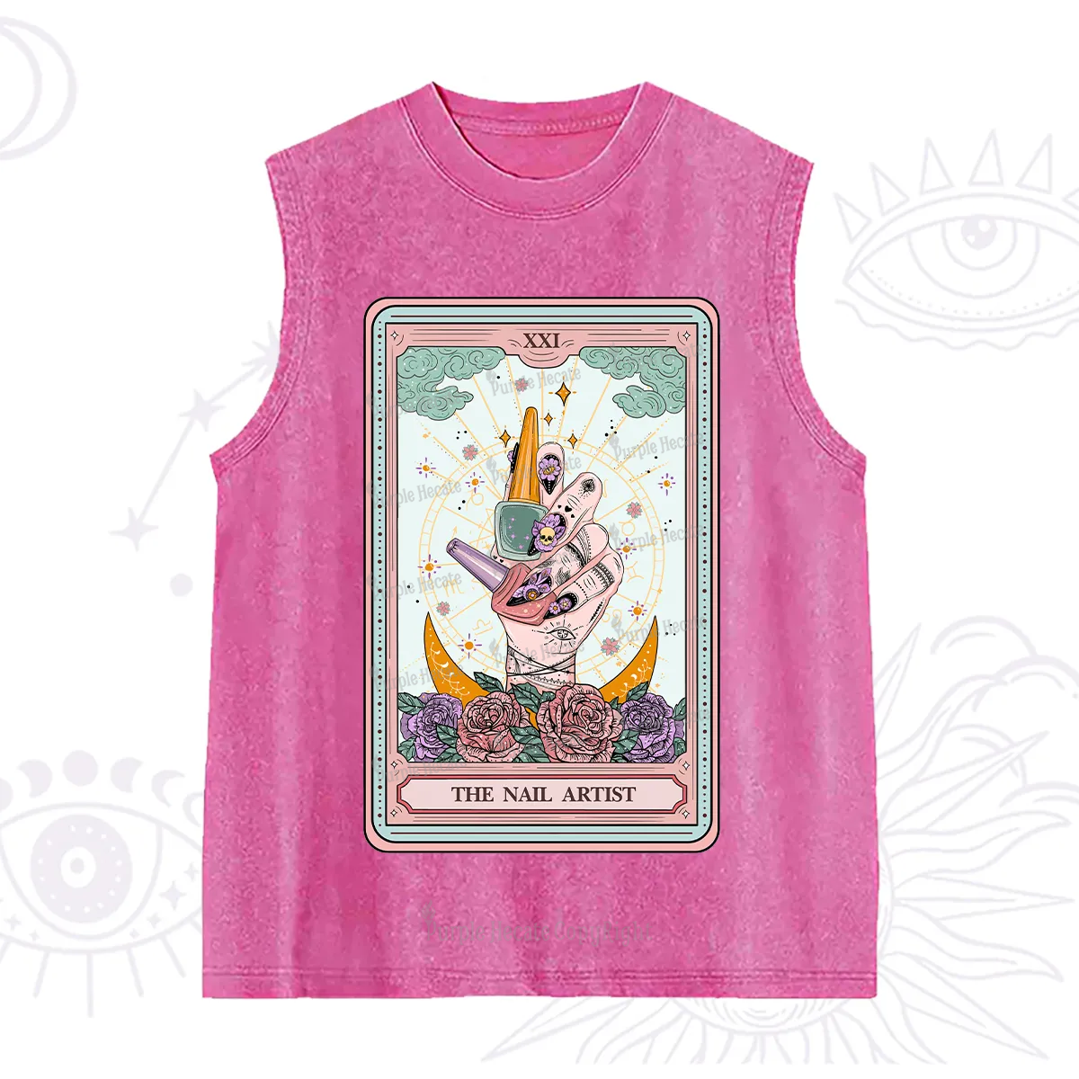 Purplehecate The Badass Nail Artist Tarot Washed Tank