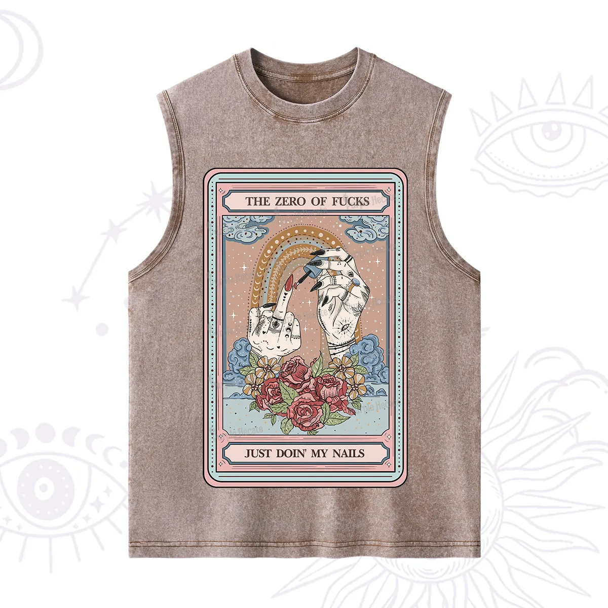 Purplehecate The Zero of Fucks Just Doin' My Nails Tarot Washed Tank