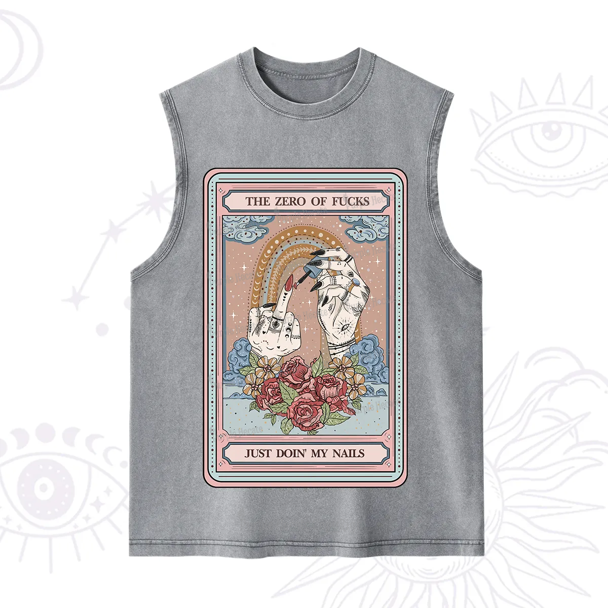 Purplehecate The Zero of Fucks Just Doin' My Nails Tarot Washed Tank