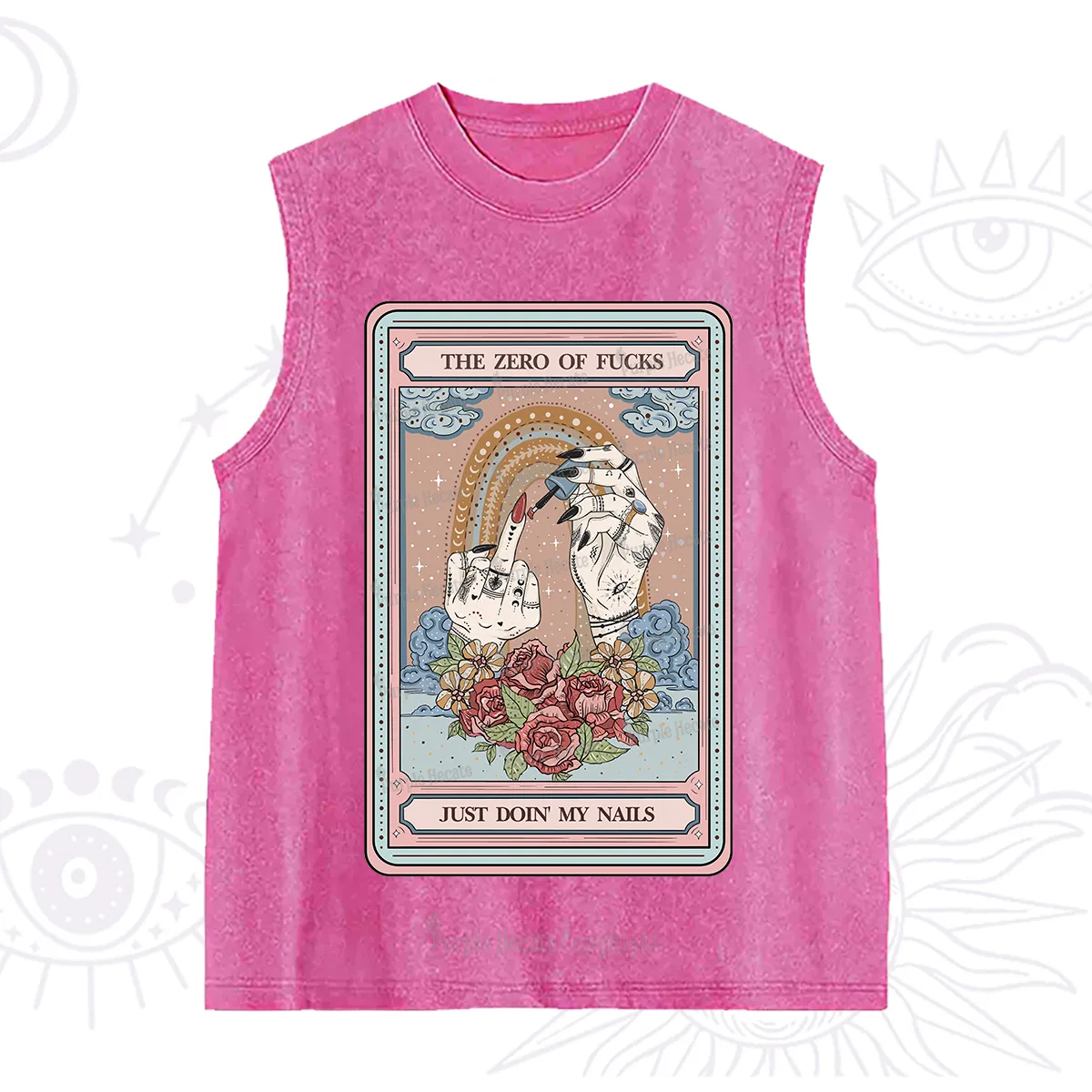 Purplehecate The Zero of Fucks Just Doin' My Nails Tarot Washed Tank