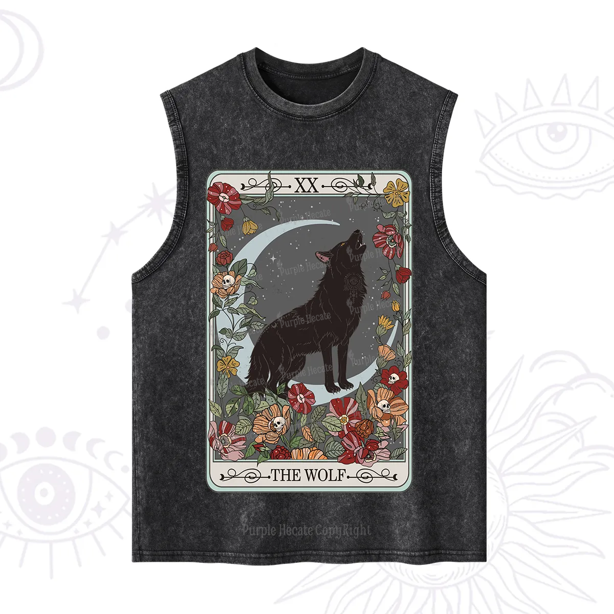 Purplehecate The Wolf Tarot Washed Tank