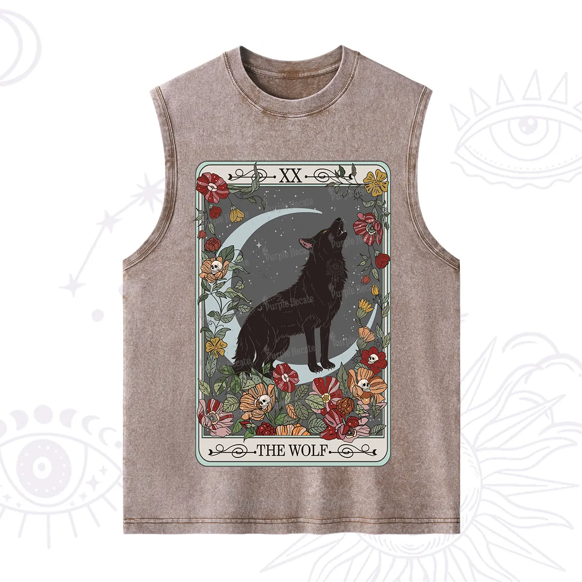 Purplehecate The Wolf Tarot Washed Tank