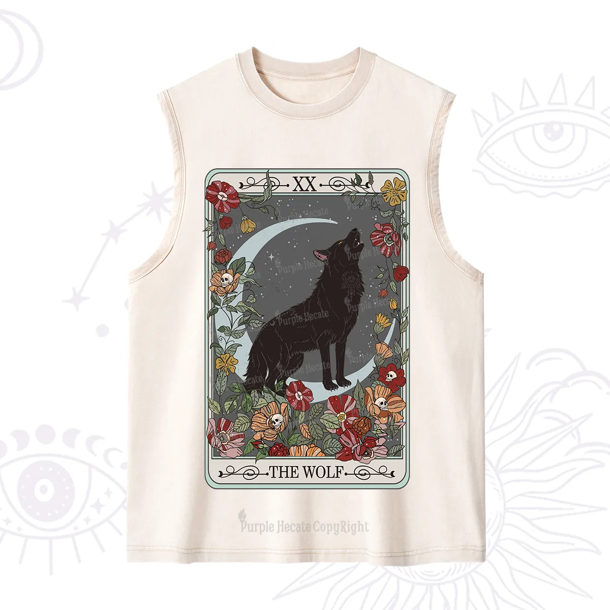 Purplehecate The Wolf Tarot Washed Tank