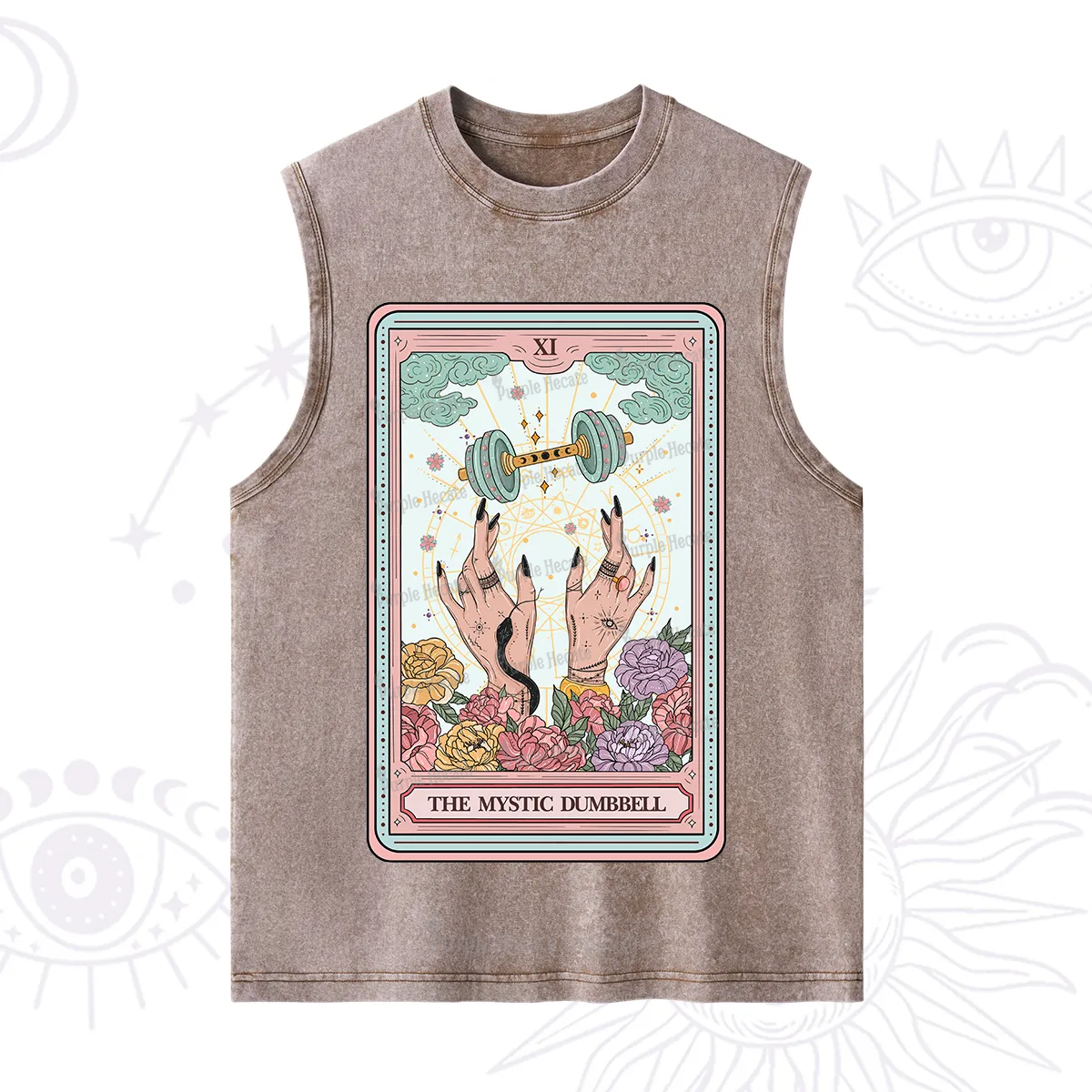Purplehecate The Mystic Dumbbell Tarot Washed Tank