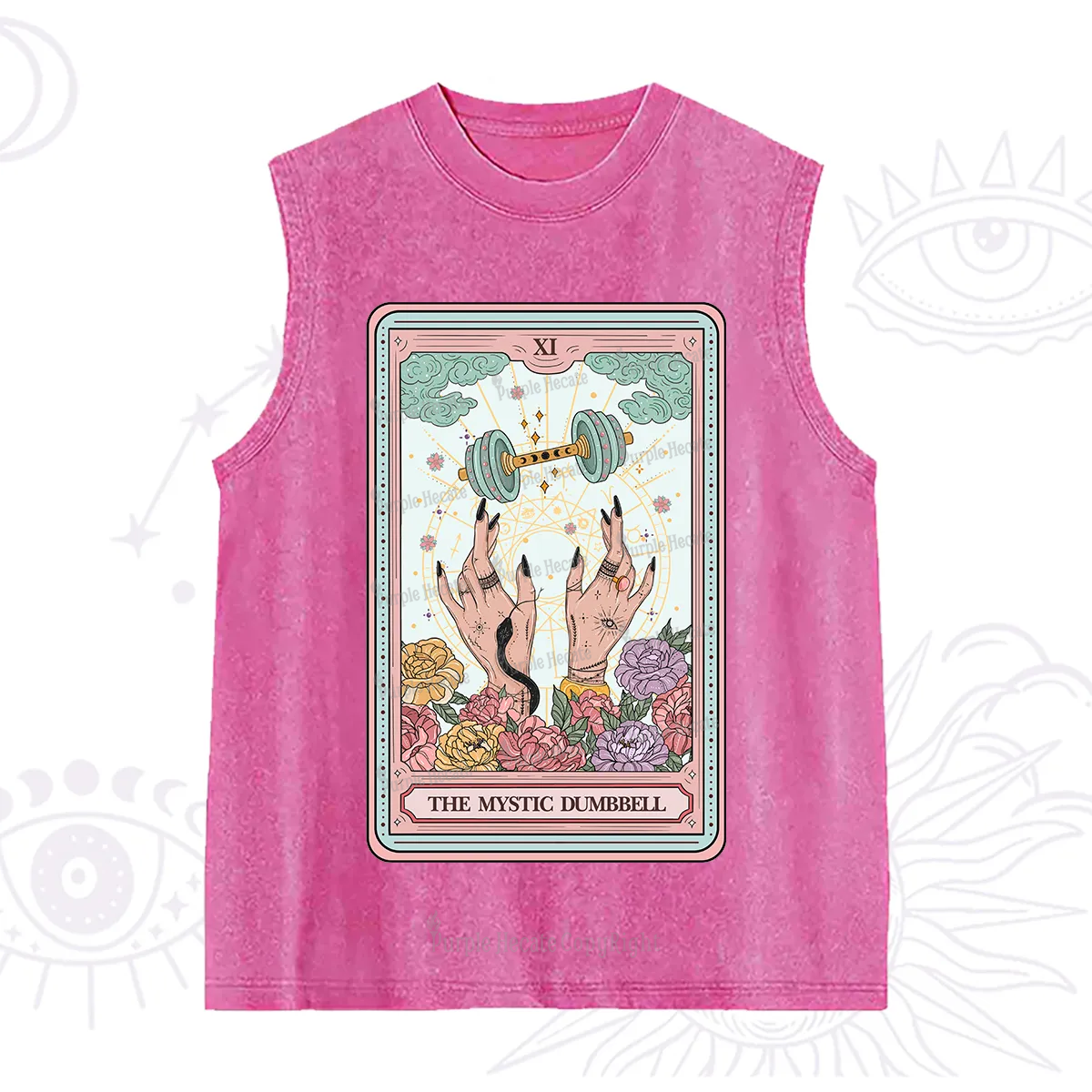Purplehecate The Mystic Dumbbell Tarot Washed Tank