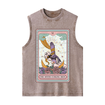 Purplehecate The Mystic Curling Iron Tarot Washed Tank