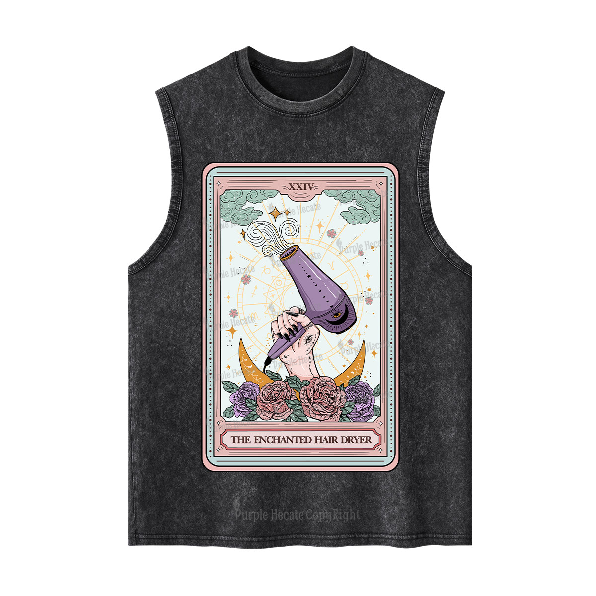 Purplehecate The Enchanted Hair Dryer Tarot Washed Tank