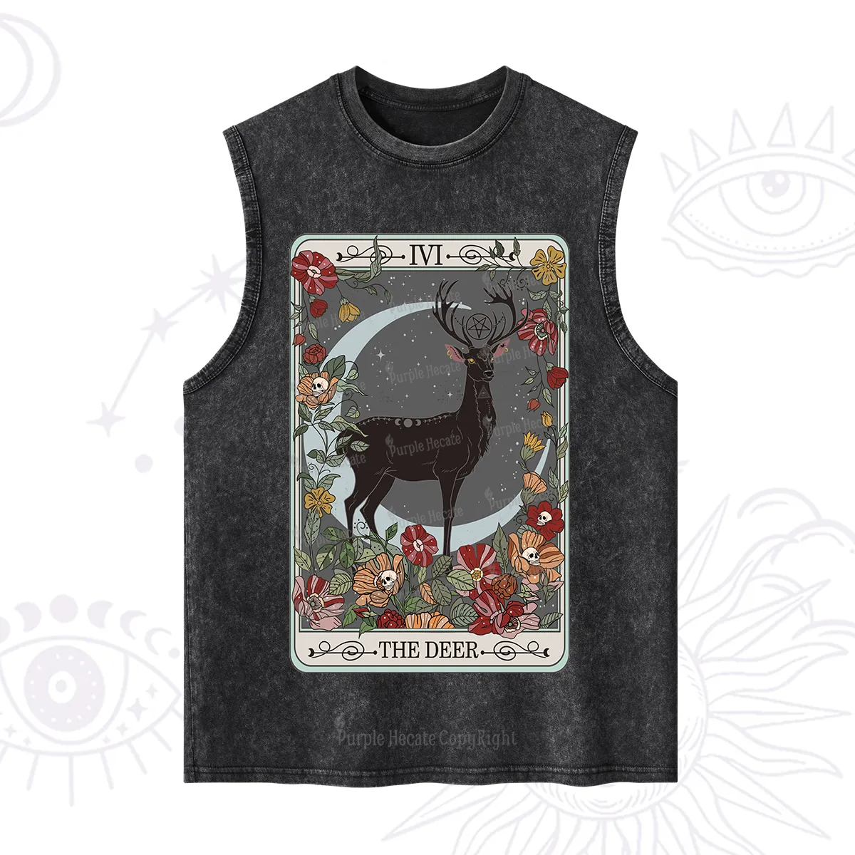 Purplehecate The Deer Tarot Washed Tank