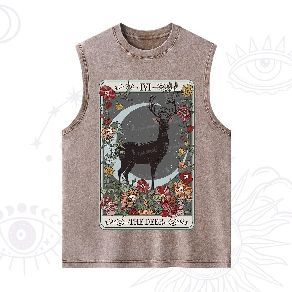 Purplehecate The Deer Tarot Washed Tank