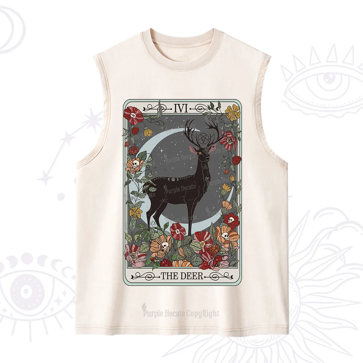Purplehecate The Deer Tarot Washed Tank