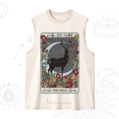 Purplehecate The Deer Tarot Washed Tank