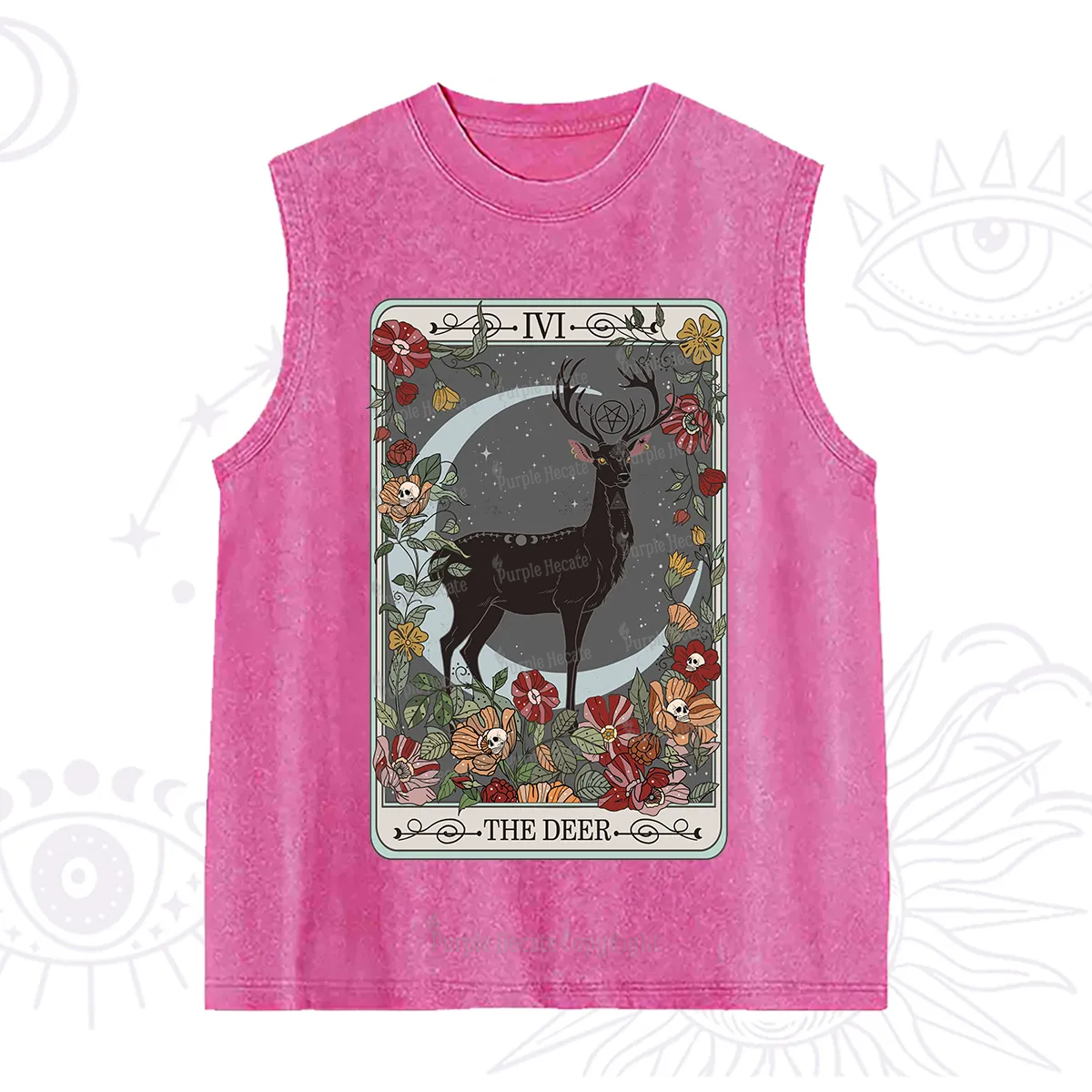 Purplehecate The Deer Tarot Washed Tank