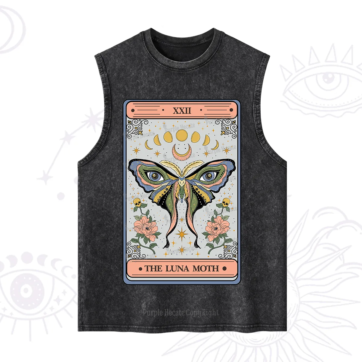 Purplehecate The Luna Moth Tarot Washed Tank