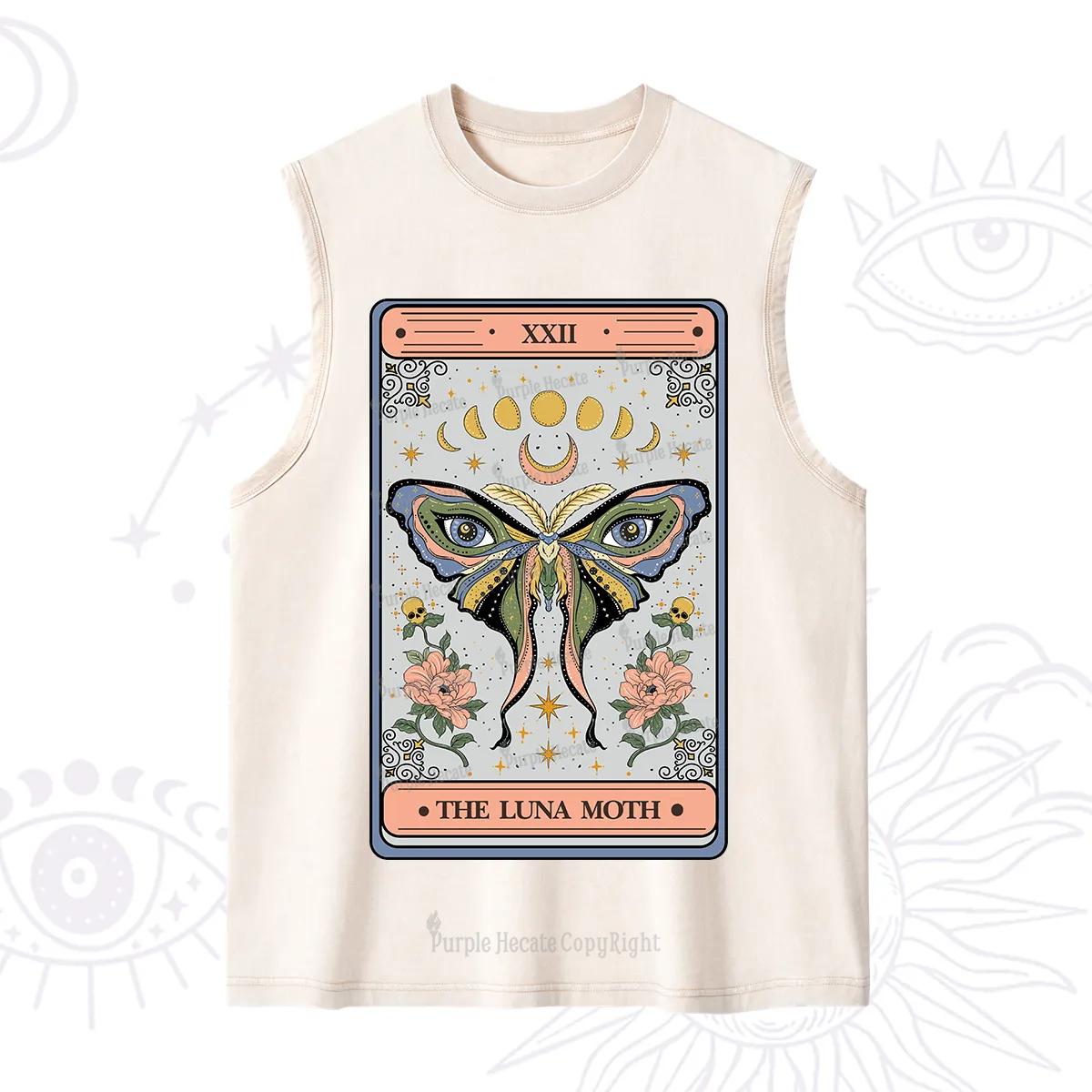 Purplehecate The Luna Moth Tarot Washed Tank