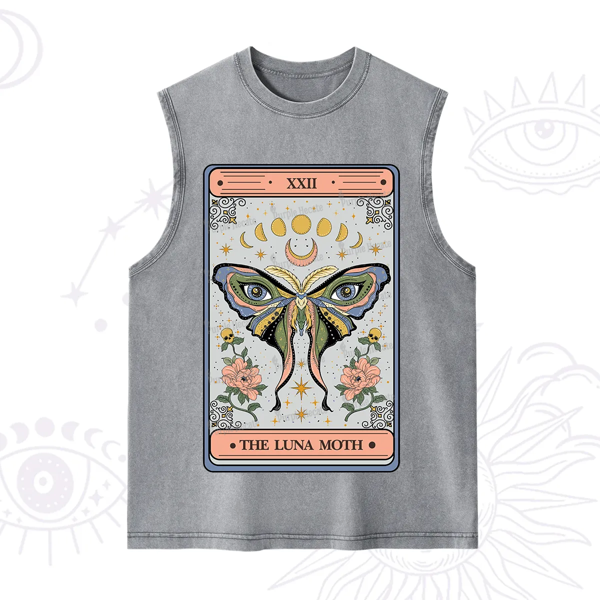 Purplehecate The Luna Moth Tarot Washed Tank
