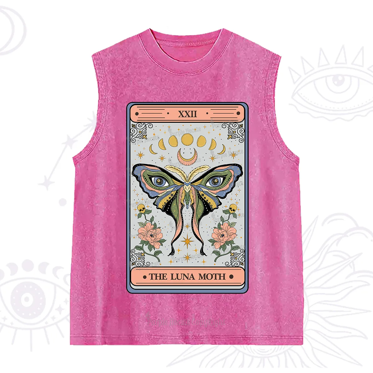Purplehecate The Luna Moth Tarot Washed Tank