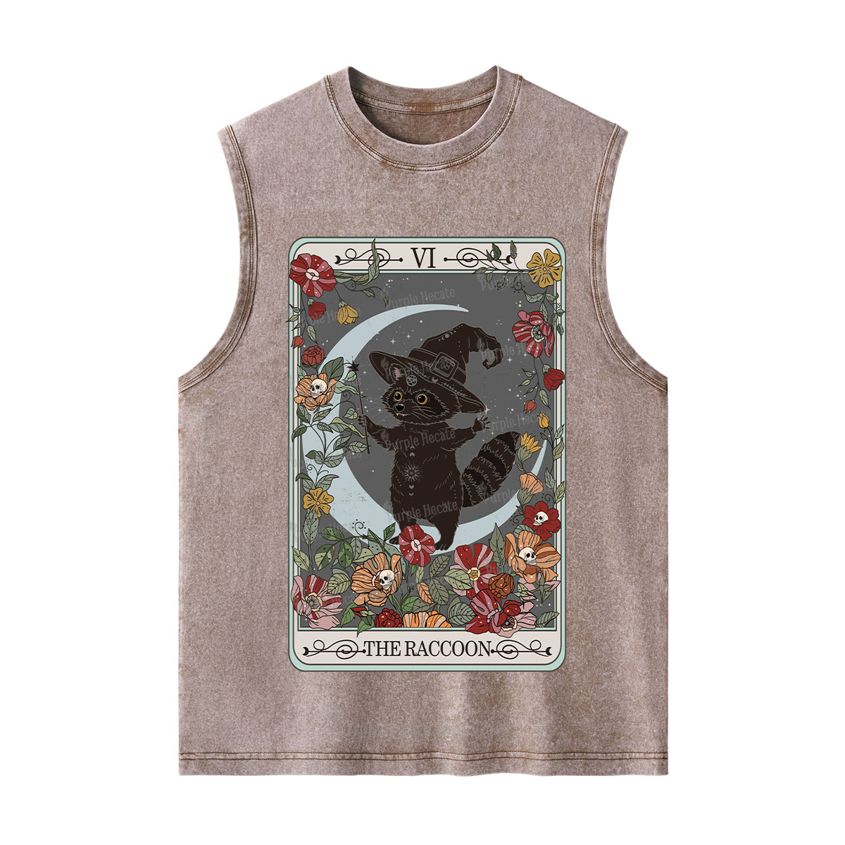 Purplehecate The Raccoon Tarot Washed Tank