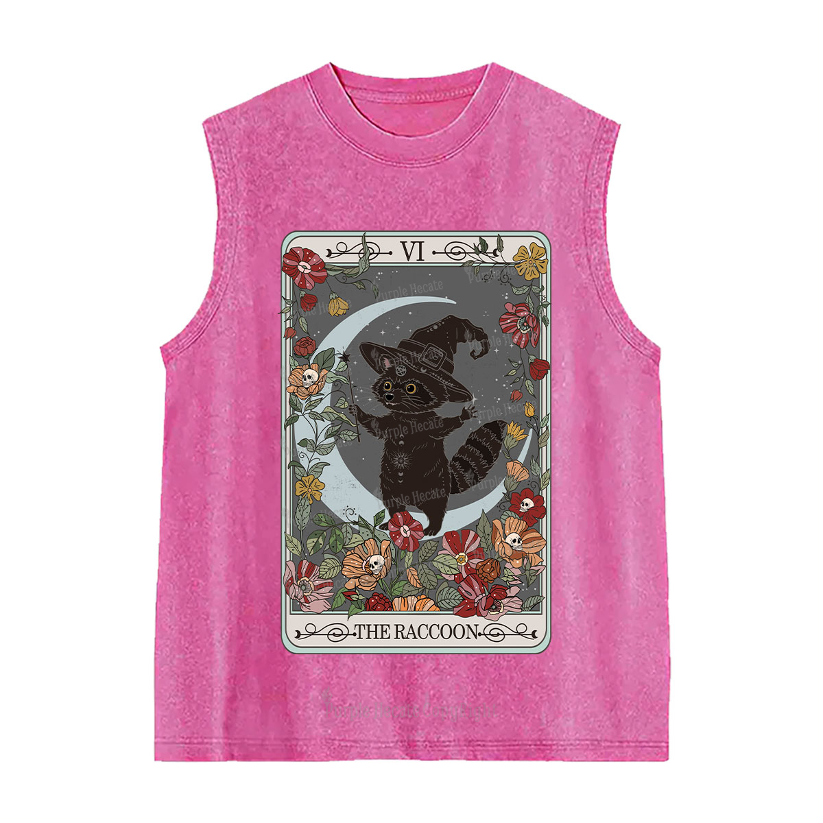 Purplehecate The Raccoon Tarot Washed Tank