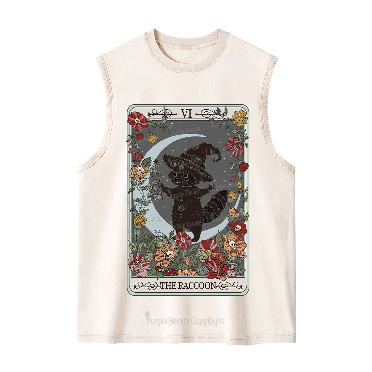 Purplehecate The Raccoon Tarot Washed Tank