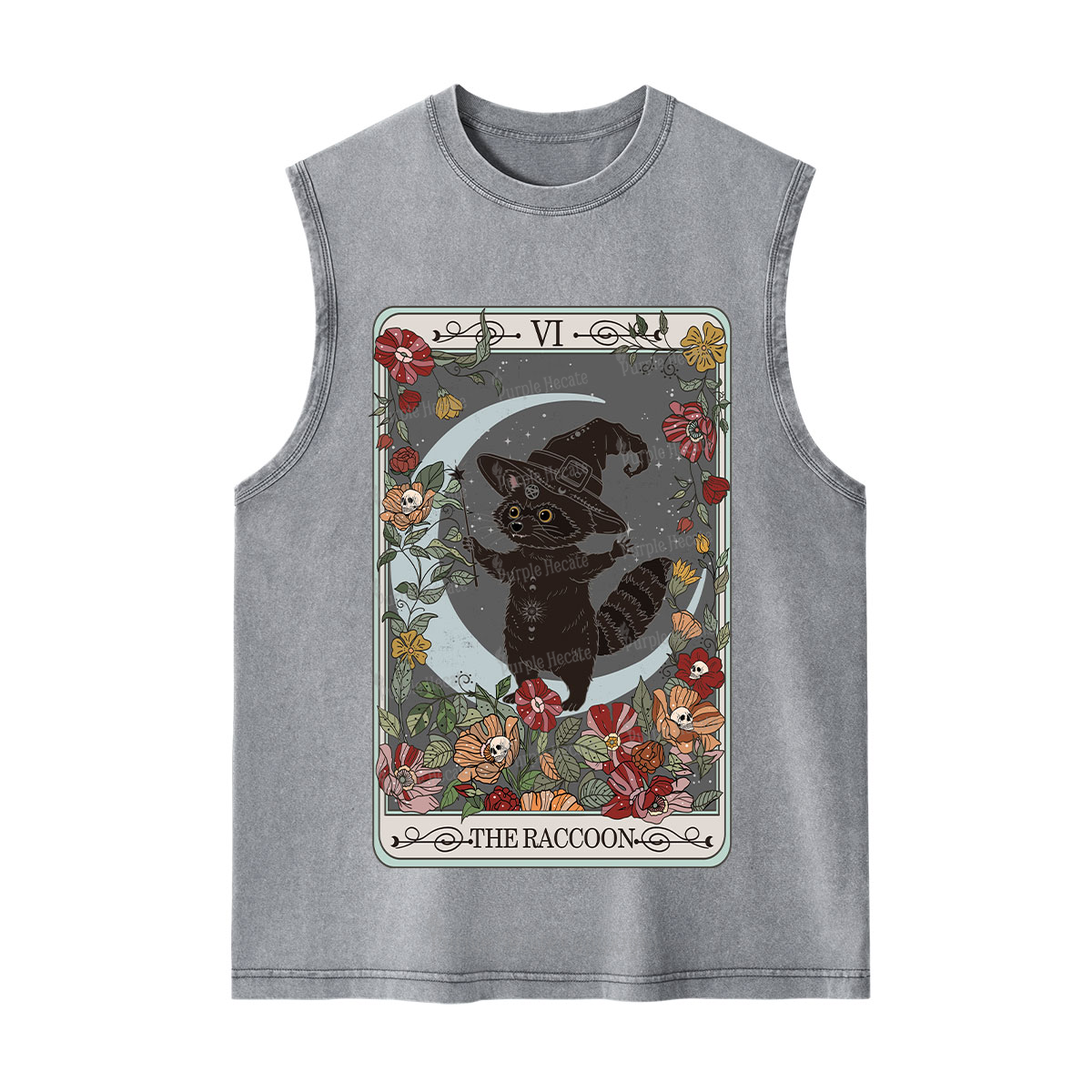 Purplehecate The Raccoon Tarot Washed Tank