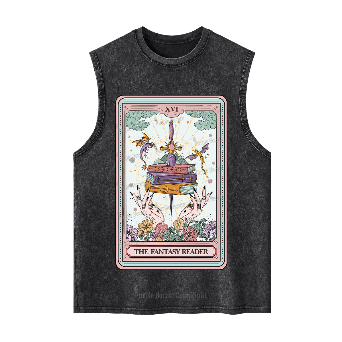 Purplehecate The Fantasy Reader Tarot Washed Tank