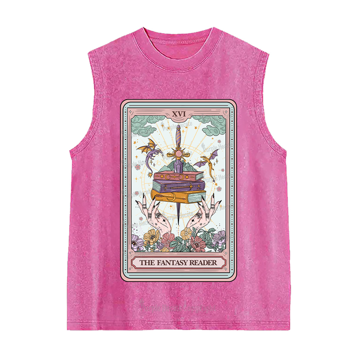 Purplehecate The Fantasy Reader Tarot Washed Tank