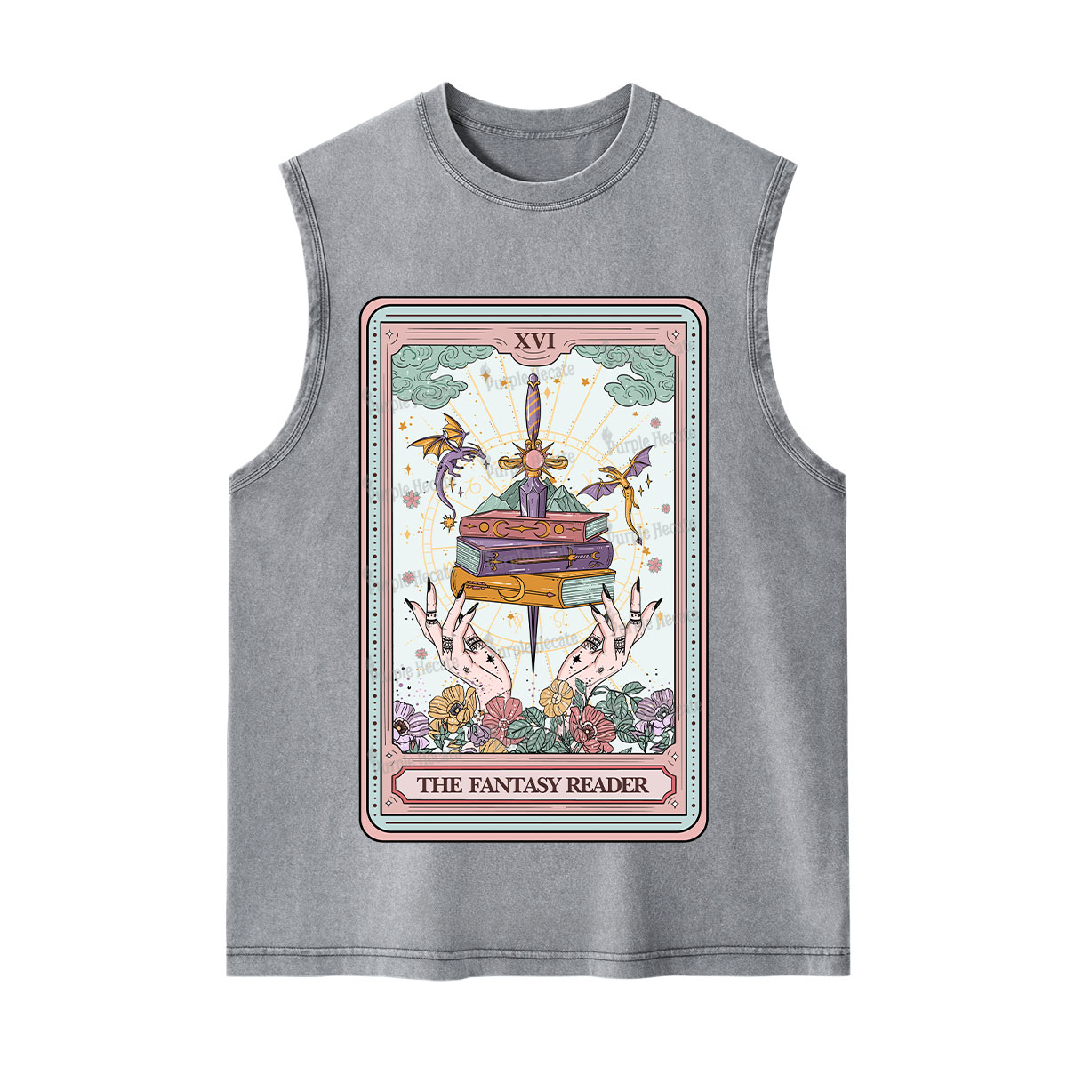 Purplehecate The Fantasy Reader Tarot Washed Tank