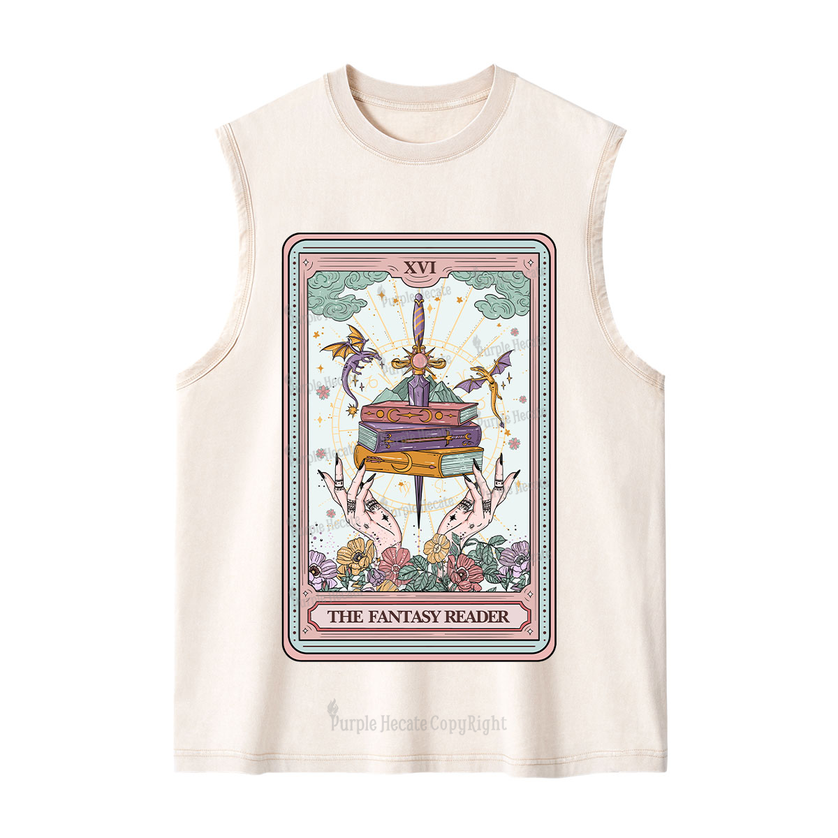 Purplehecate The Fantasy Reader Tarot Washed Tank