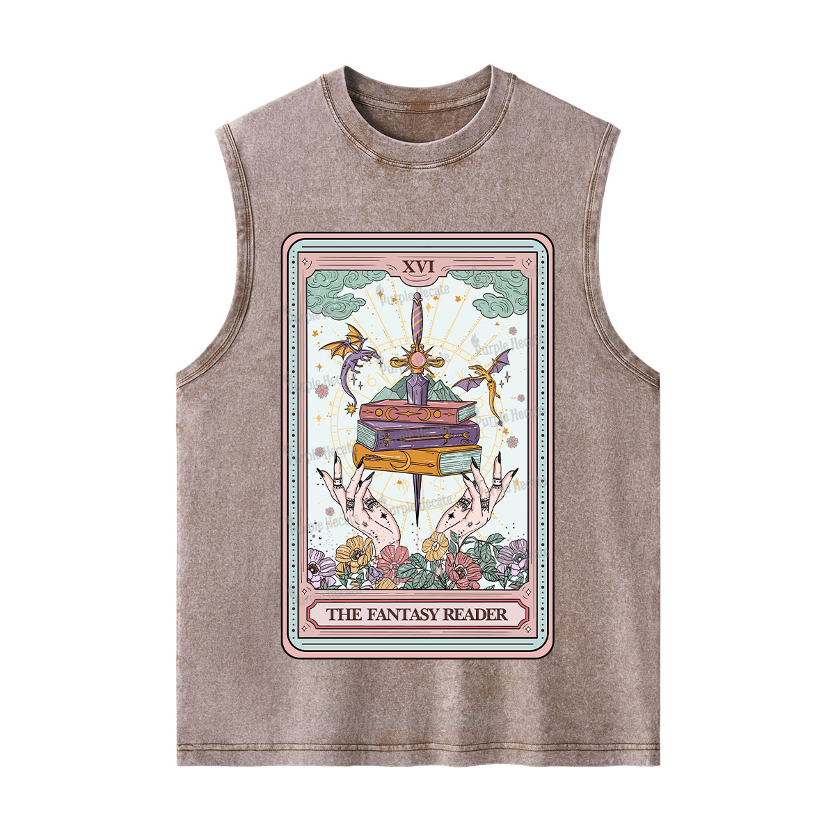 Purplehecate The Fantasy Reader Tarot Washed Tank