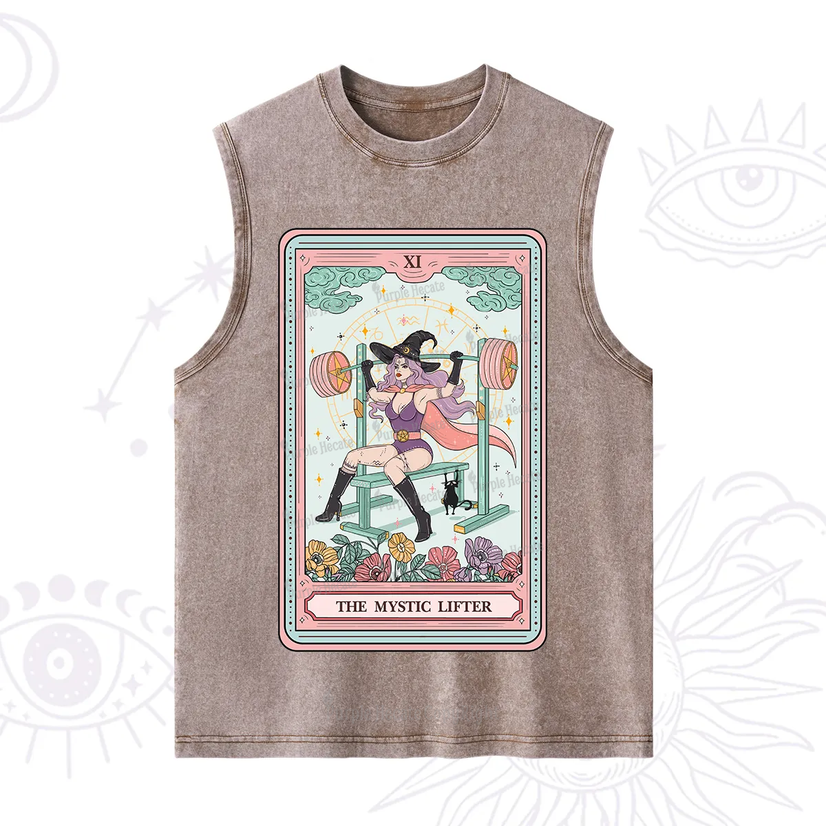 Purplehecate The Mystic Lifter Tarot Washed Tank