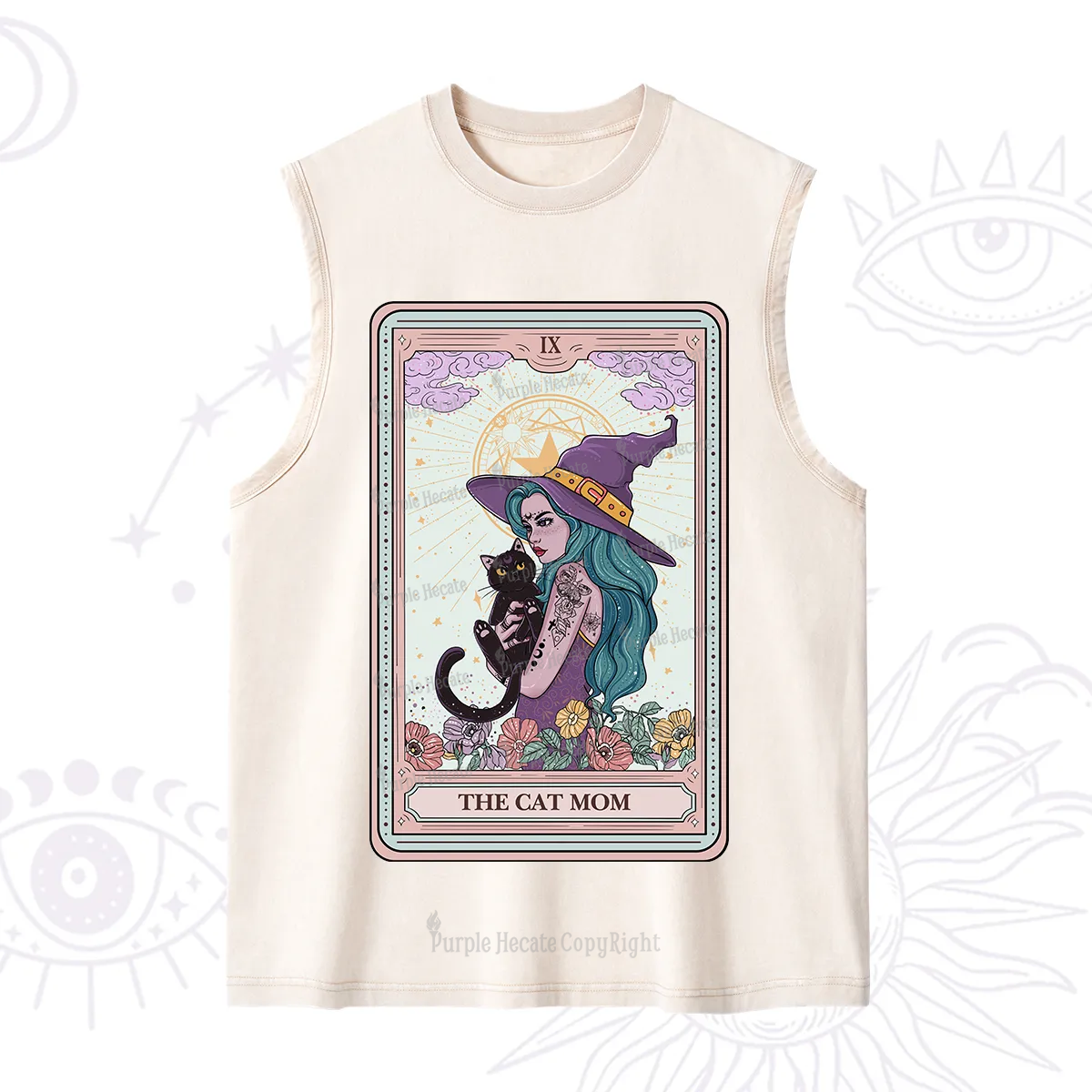 Purplehecate The Gothic Cat Mom Tarot Washed Tank