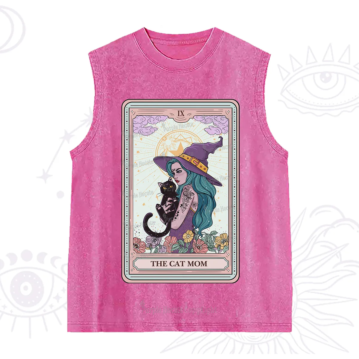 Purplehecate The Gothic Cat Mom Tarot Washed Tank