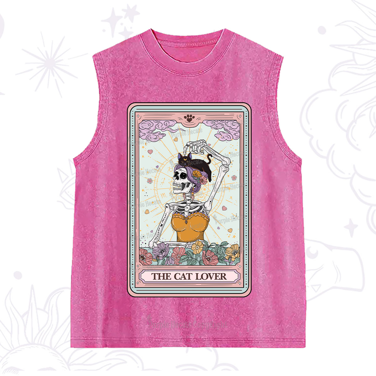Purplehecate The Cat Lover Tarot Washed Tank