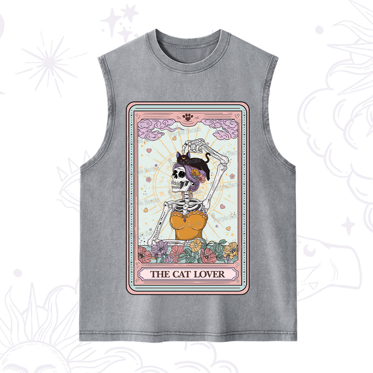 Purplehecate The Cat Lover Tarot Washed Tank