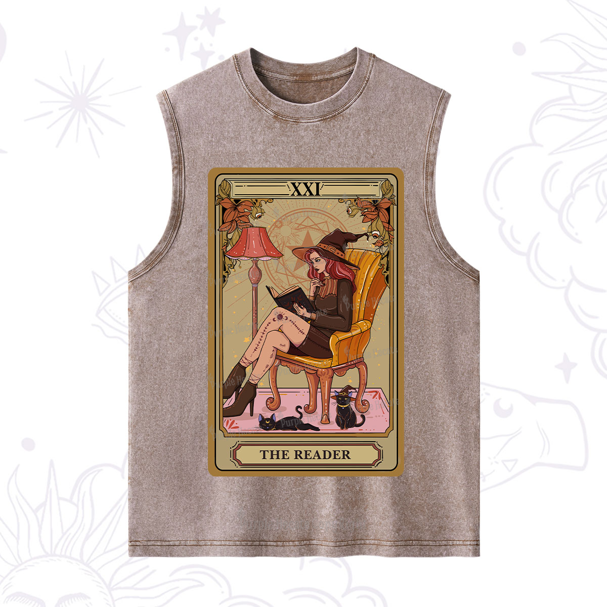 Purplehecate The Reader-Cat Mom Tarot Washed Tank