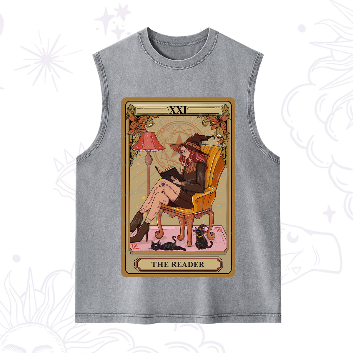 Purplehecate The Reader-Cat Mom Tarot Washed Tank