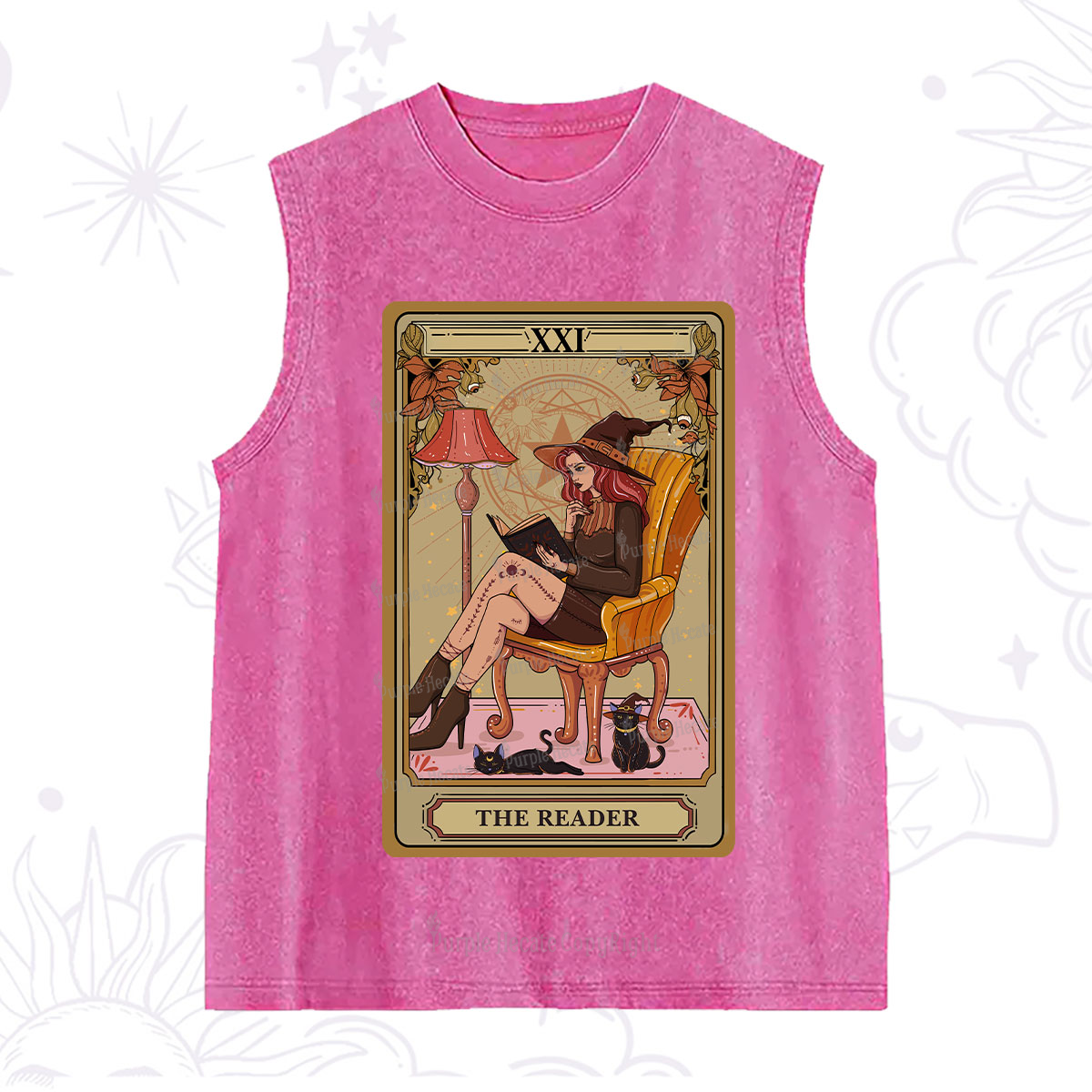 Purplehecate The Reader-Cat Mom Tarot Washed Tank